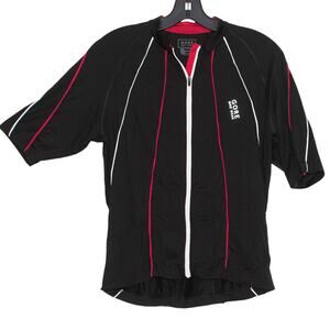 Gore Mens Cycling Jersey Bike Short Sleeve Performance Zip Front Black Red XL